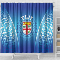 Fiji Football Shower Curtain Fijian Tapa Pattern