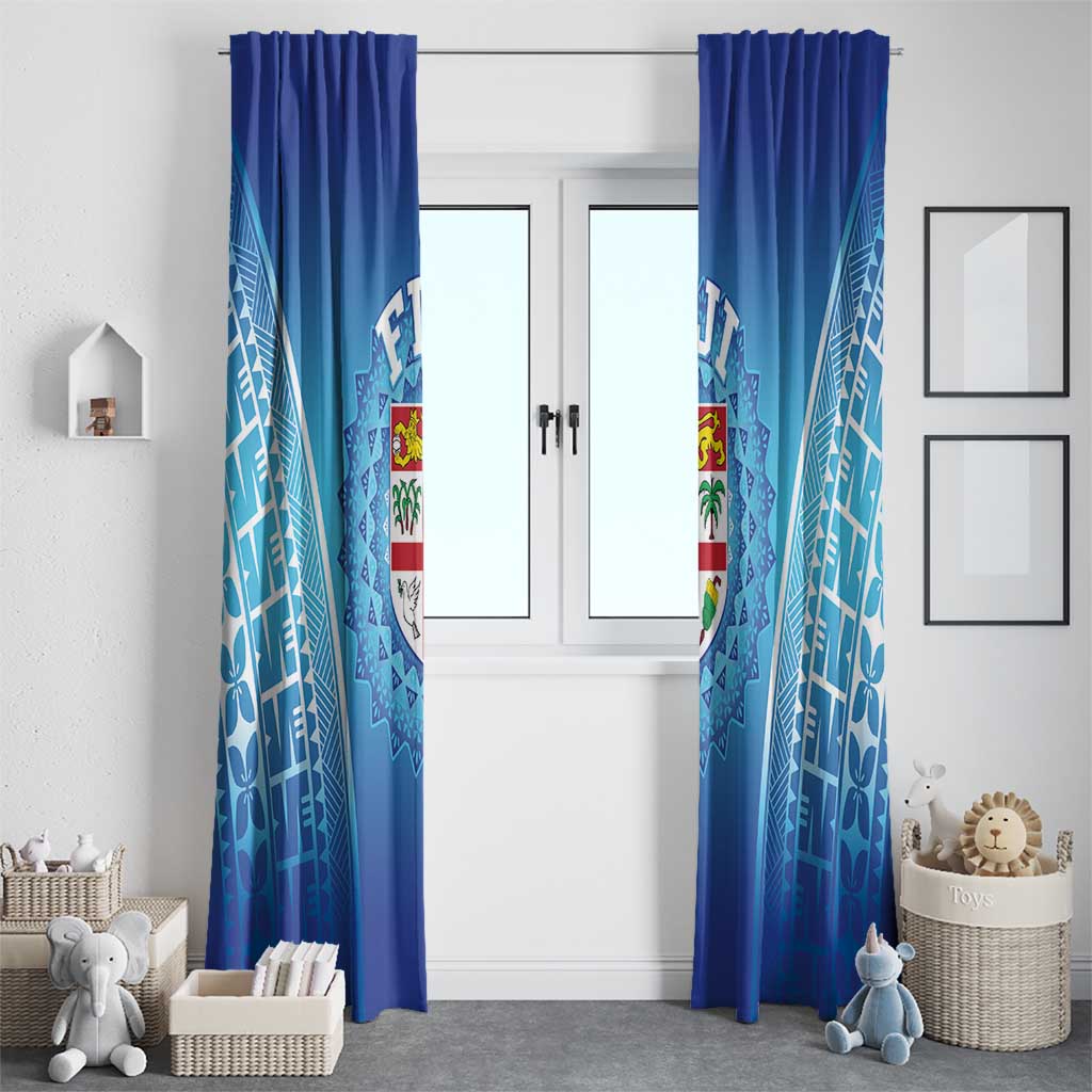 Fiji Football Window Curtain Fijian Tapa Pattern