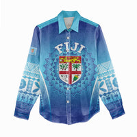 Custom Fiji Football Women Casual Shirt Fijian Tapa Pattern