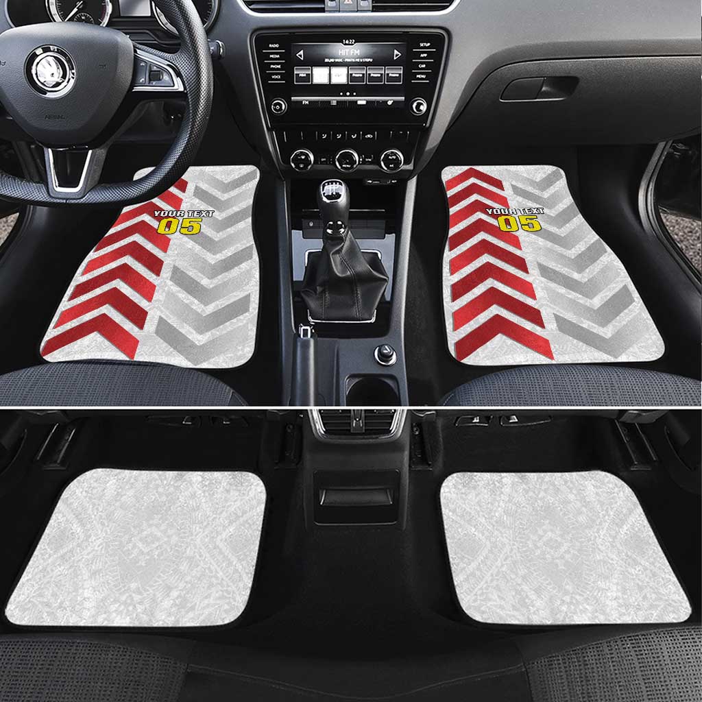 New Caledonia Football Car Mats Unique Style LT05 Set 4pcs Red - Polynesian Pride