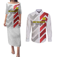 Custom New Caledonia Football Couples Matching Puletasi and Long Sleeve Button Shirt Unique Style