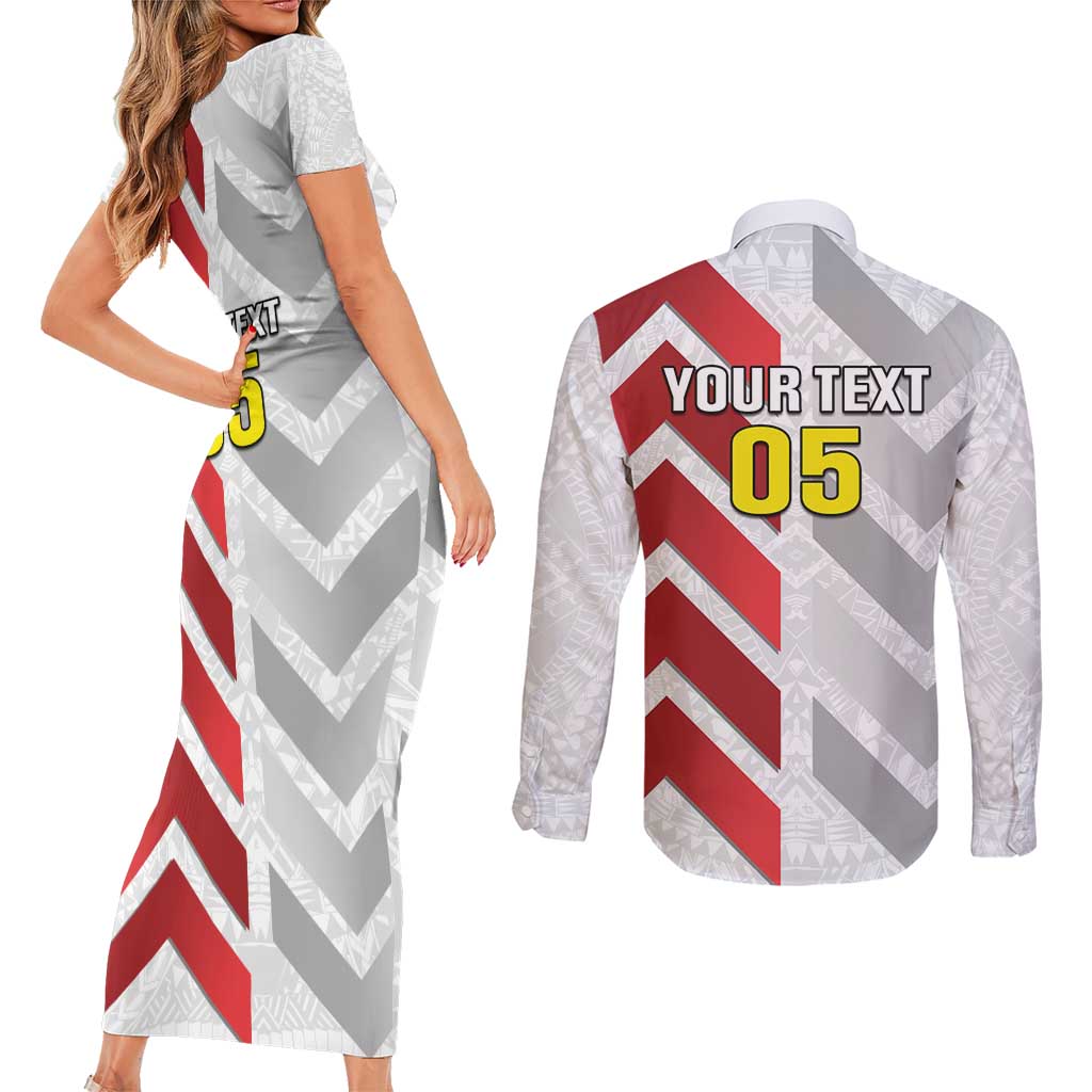 Custom New Caledonia Football Couples Matching Short Sleeve Bodycon Dress and Long Sleeve Button Shirt Unique Style