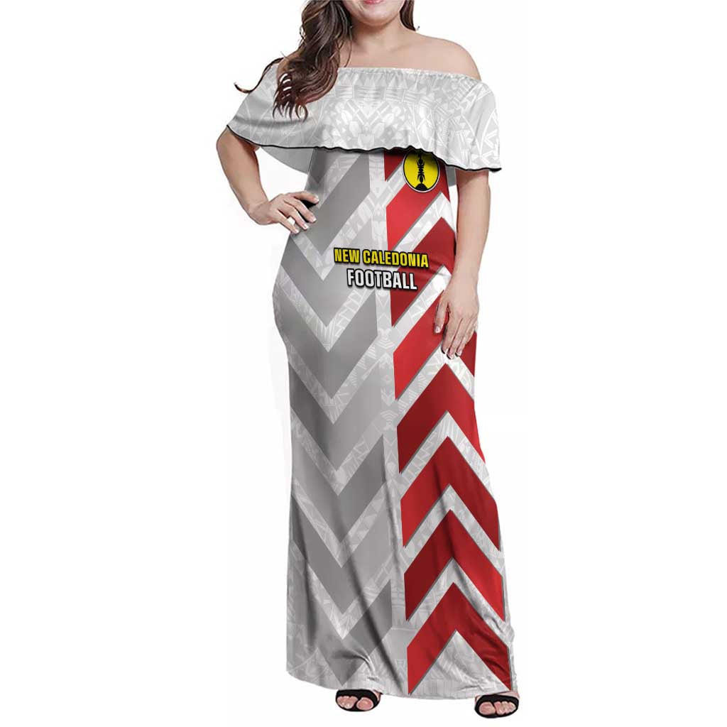 Custom New Caledonia Football Family Matching Off Shoulder Maxi Dress and Hawaiian Shirt Unique Style