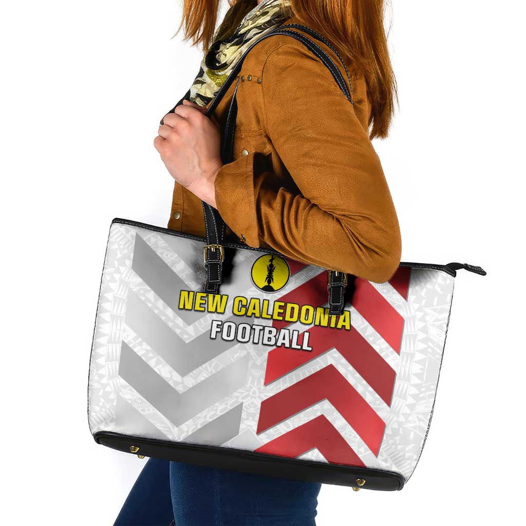 New Caledonia Football Leather Tote Bag Unique Style LT05 Red - Polynesian Pride