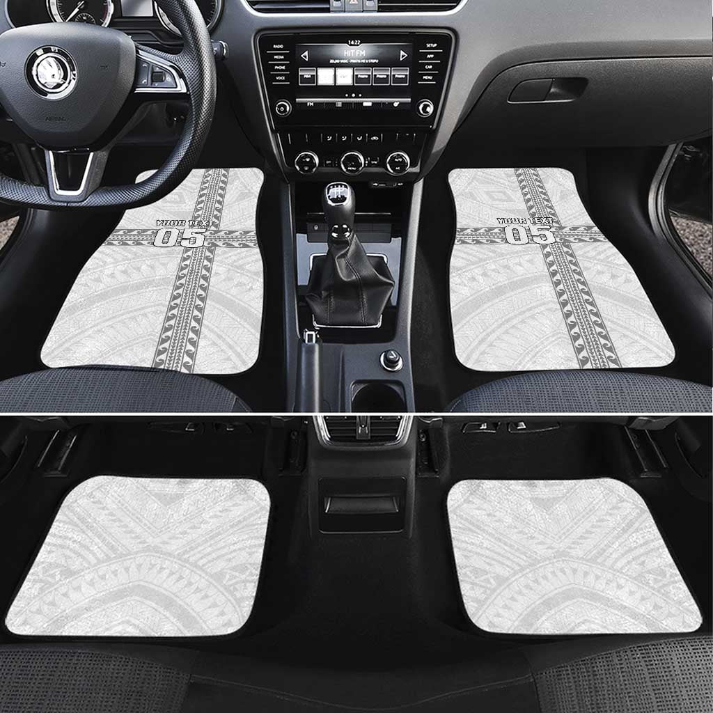 New Caledonia Football Car Mats Go The Kagus LT05 Set 4pcs White - Polynesian Pride