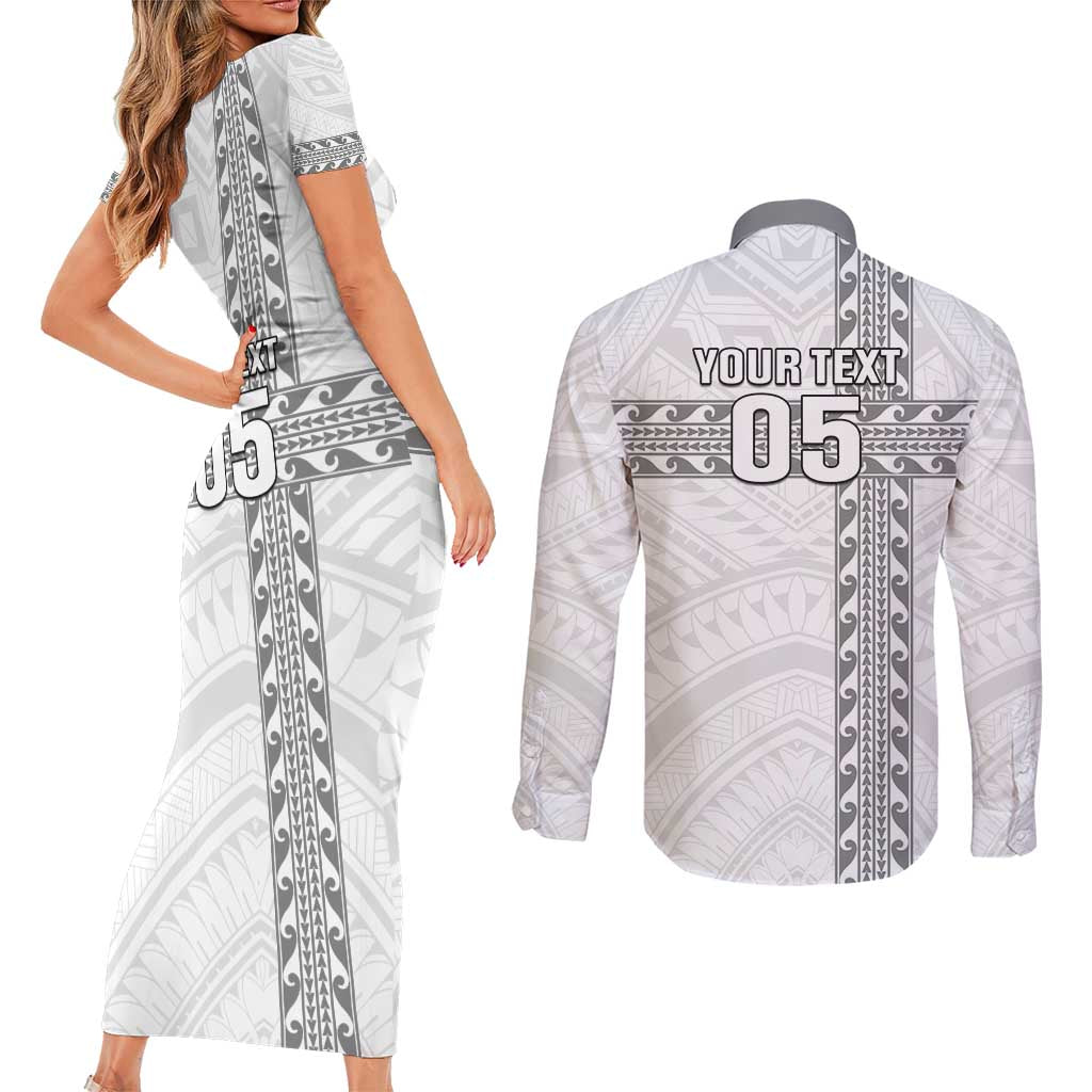 Custom New Caledonia Football Couples Matching Short Sleeve Bodycon Dress and Long Sleeve Button Shirt Go The Kagus