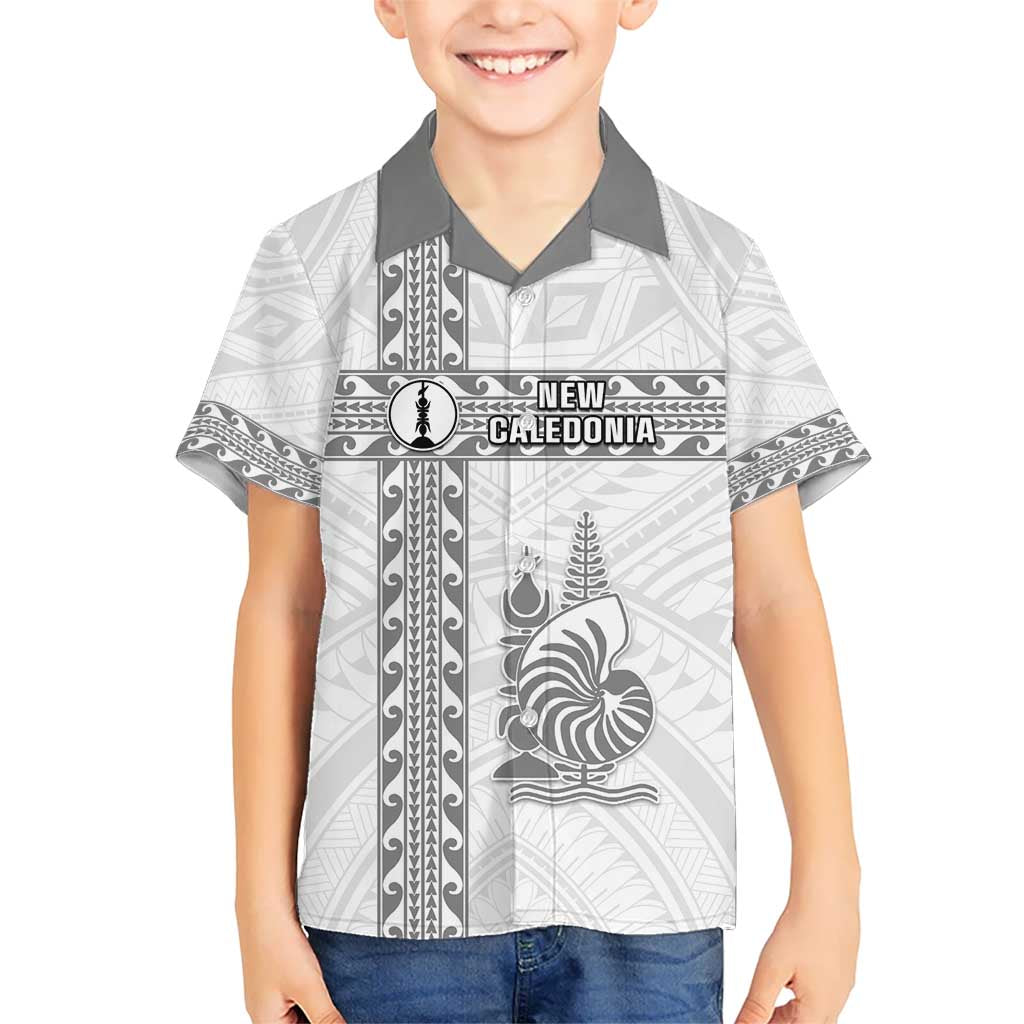 Custom New Caledonia Football Kid Hawaiian Shirt Go The Kagus LT05 Kid White - Polynesian Pride
