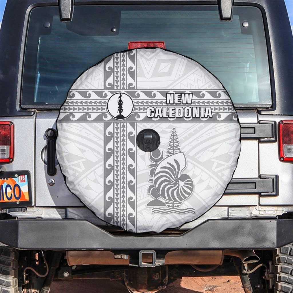 New Caledonia Football Spare Tire Cover Go The Kagus LT05 White - Polynesian Pride