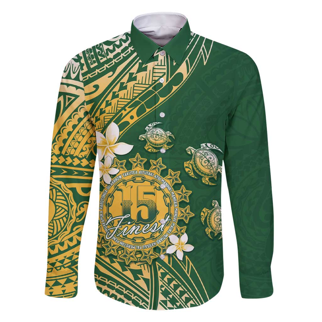 Cook Islands 15 Finest Family Matching Short Sleeve Bodycon Dress and Hawaiian Shirt Plumeria Polynesian Turtle