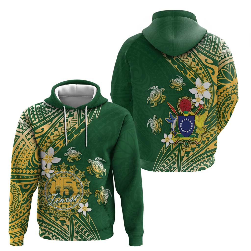 Cook Islands 15 Finest Hoodie Plumeria Polynesian Turtle