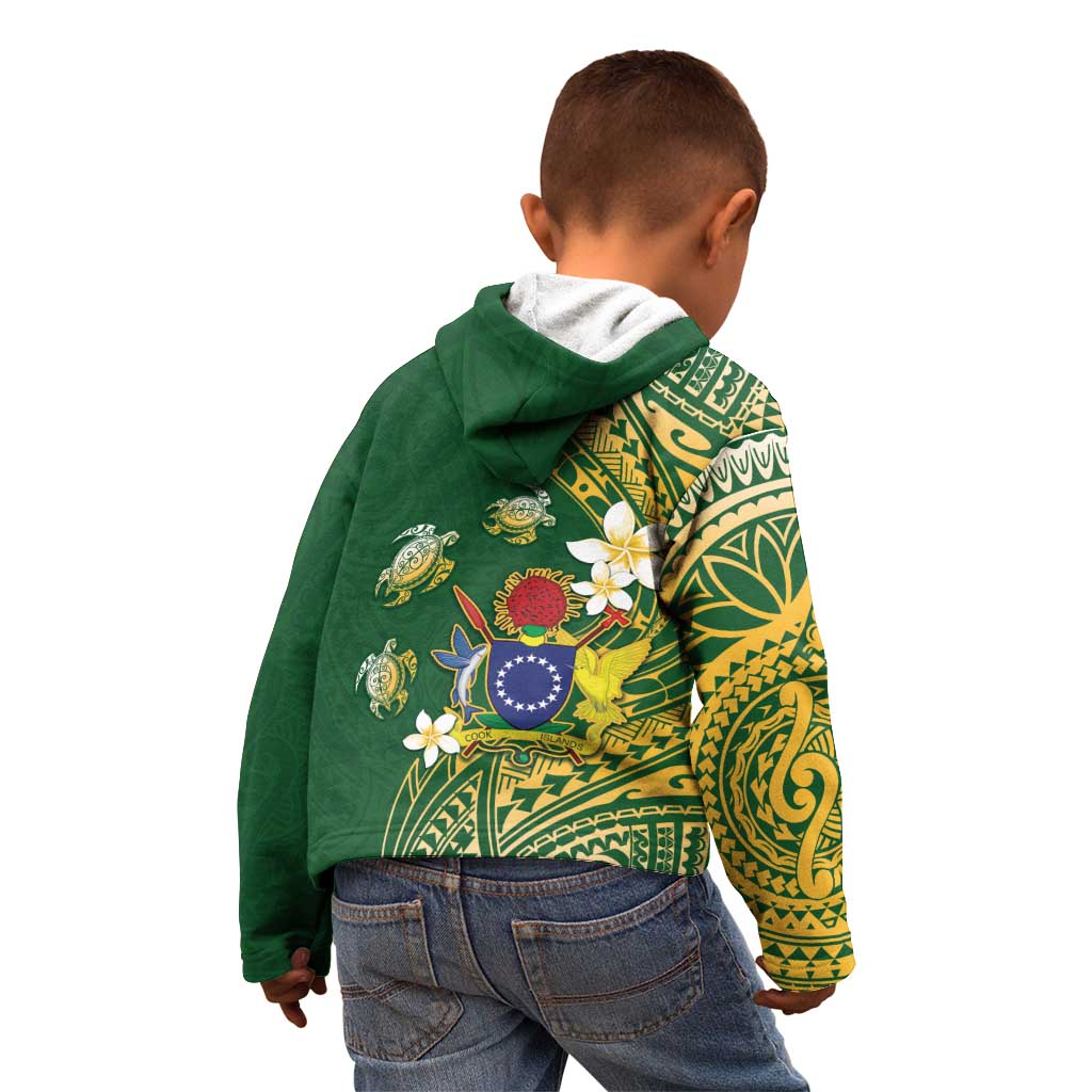 Cook Islands 15 Finest Kid Hoodie Plumeria Polynesian Turtle