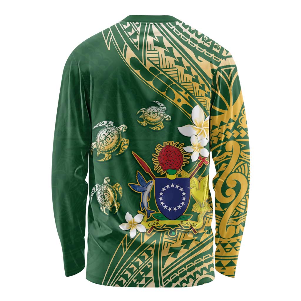 Cook Islands 15 Finest Long Sleeve Shirt Plumeria Polynesian Turtle