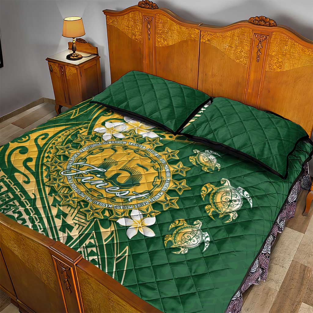Cook Islands 15 Finest Quilt Bed Set Plumeria Polynesian Turtle
