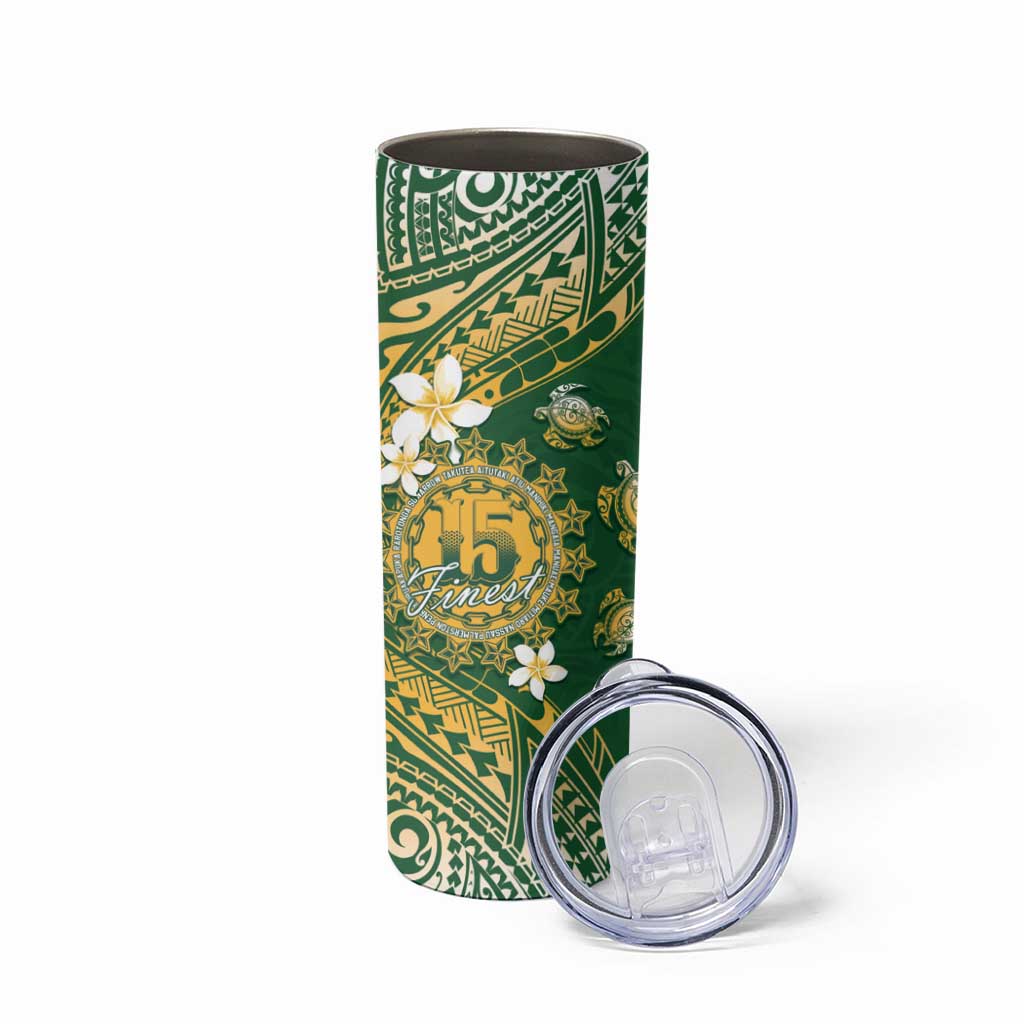 Cook Islands 15 Finest Skinny Tumbler Plumeria Polynesian Turtle