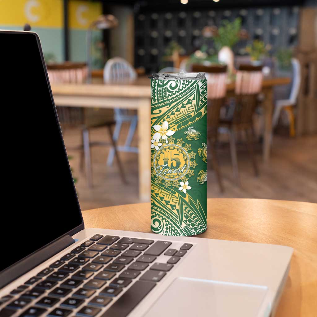 Cook Islands 15 Finest Skinny Tumbler Plumeria Polynesian Turtle
