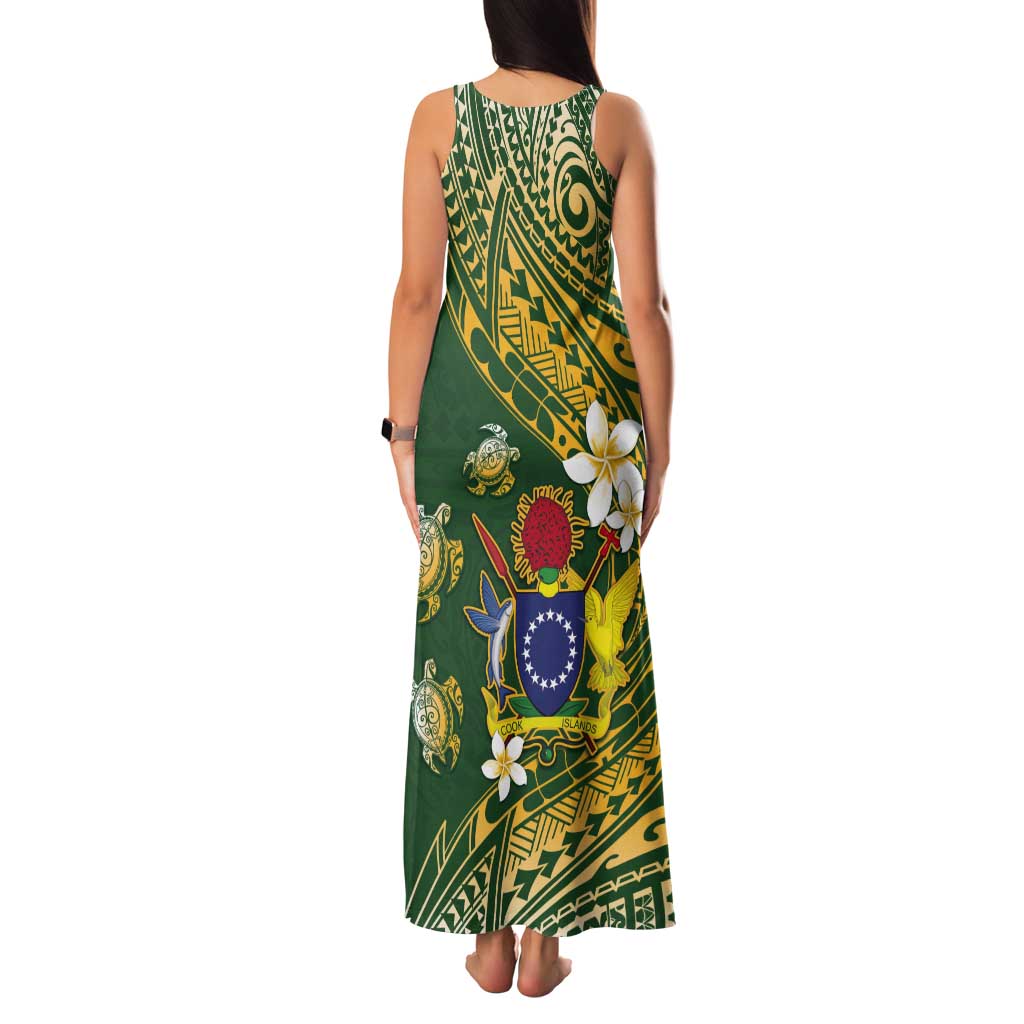 Cook Islands 15 Finest Tank Maxi Dress Plumeria Polynesian Turtle