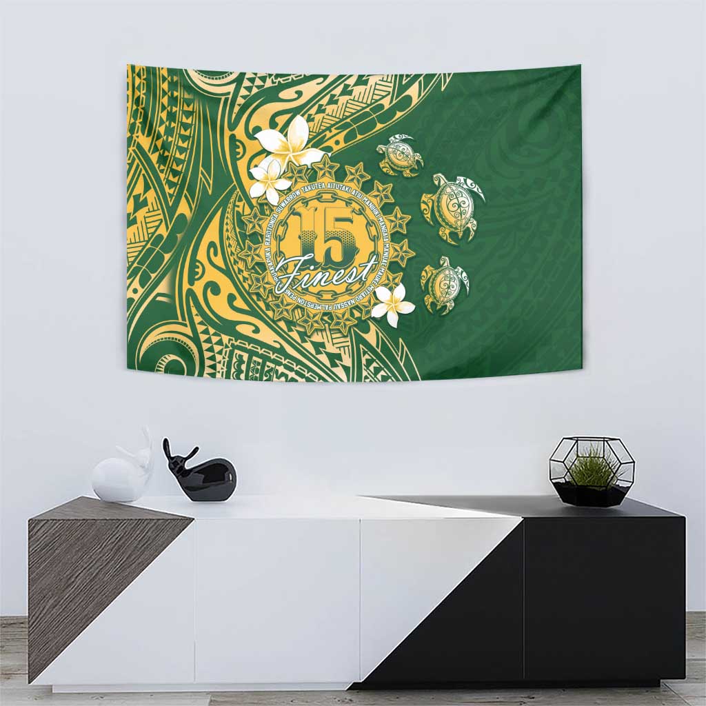 Cook Islands 15 Finest Tapestry Plumeria Polynesian Turtle
