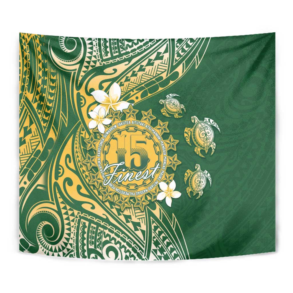 Cook Islands 15 Finest Tapestry Plumeria Polynesian Turtle