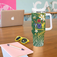 Cook Islands 15 Finest Tumbler With Handle Plumeria Polynesian Turtle
