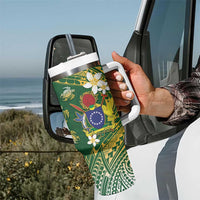Cook Islands 15 Finest Tumbler With Handle Plumeria Polynesian Turtle