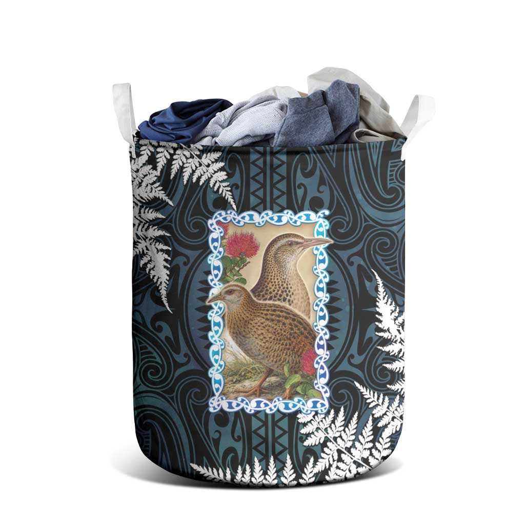 New Zealand Weka Laundry Basket Maori Hen Koru Pattern LT05 - Polynesian Pride