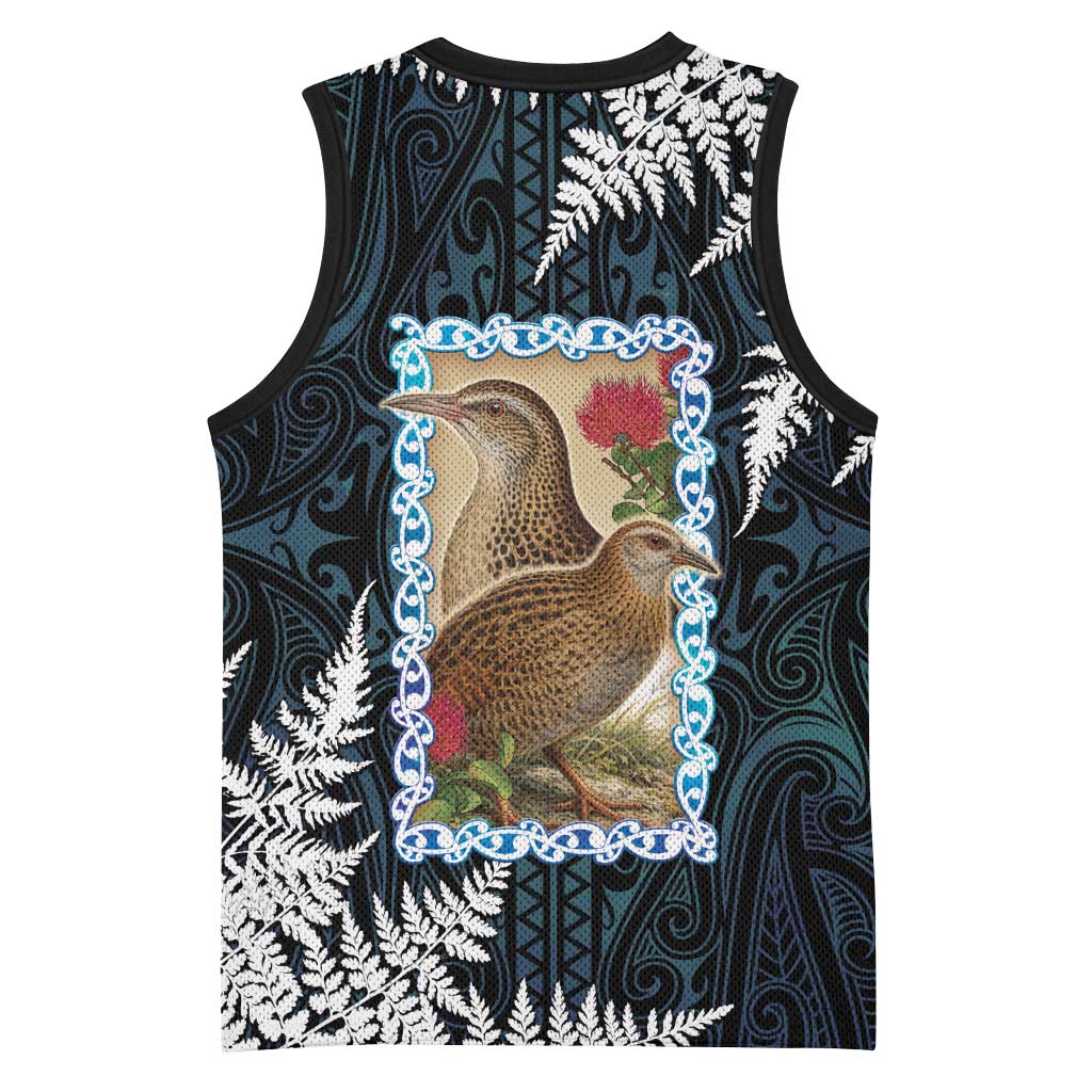 New Zealand Weka Basketball Jersey Maori Hen Koru Pattern - Polynesian Pride