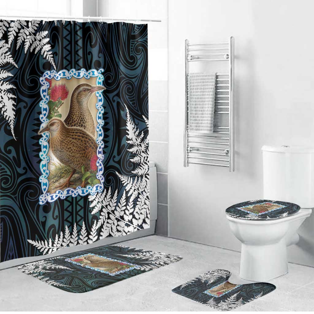 New Zealand Weka Bathroom Set Maori Hen Koru Pattern - Polynesian Pride