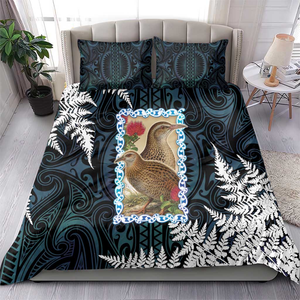 New Zealand Weka Bedding Set Maori Hen Koru Pattern - Polynesian Pride
