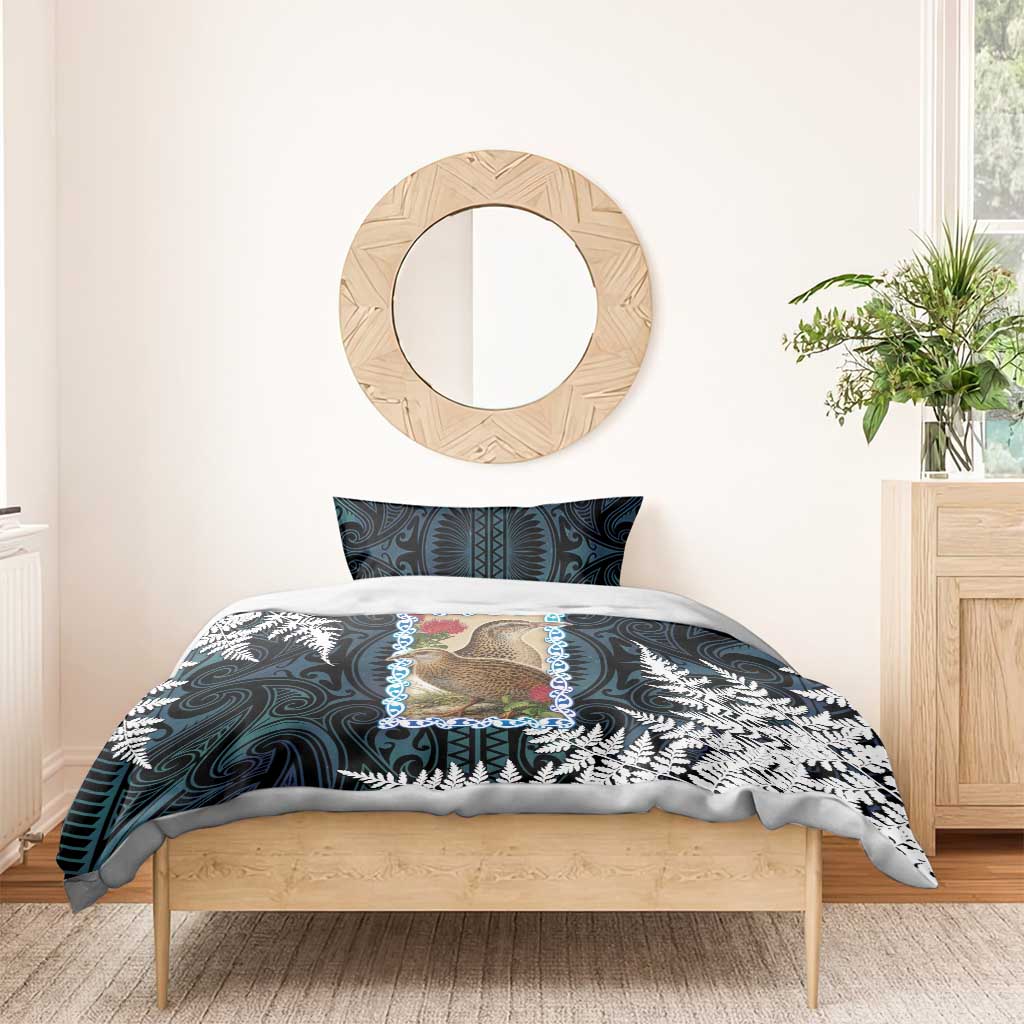 New Zealand Weka Bedding Set Maori Hen Koru Pattern - Polynesian Pride