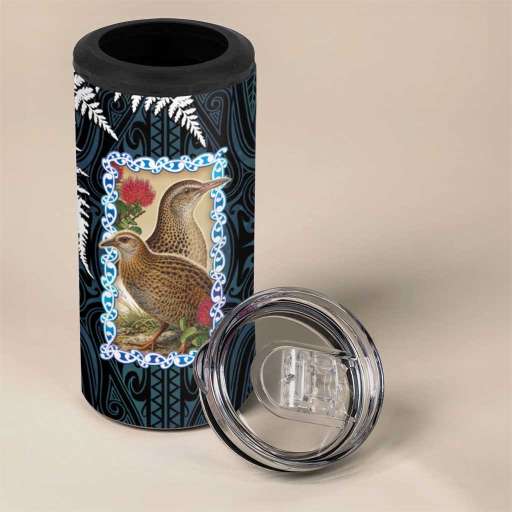 New Zealand Weka 4 in 1 Can Cooler Tumbler Maori Hen Koru Pattern - Polynesian Pride