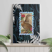 New Zealand Weka Canvas Wall Art Maori Hen Koru Pattern - Polynesian Pride