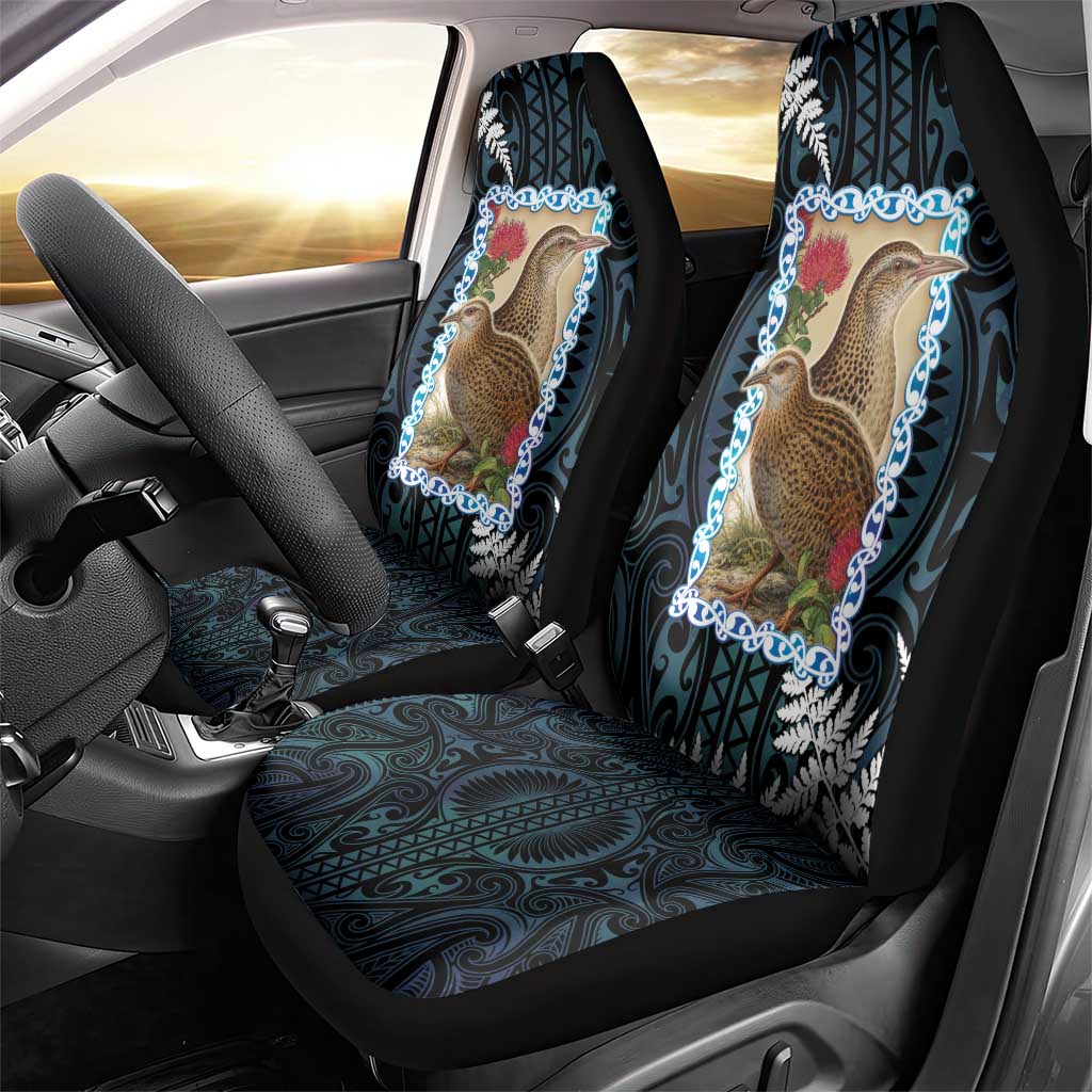 New Zealand Weka Car Seat Cover Maori Hen Koru Pattern - Polynesian Pride