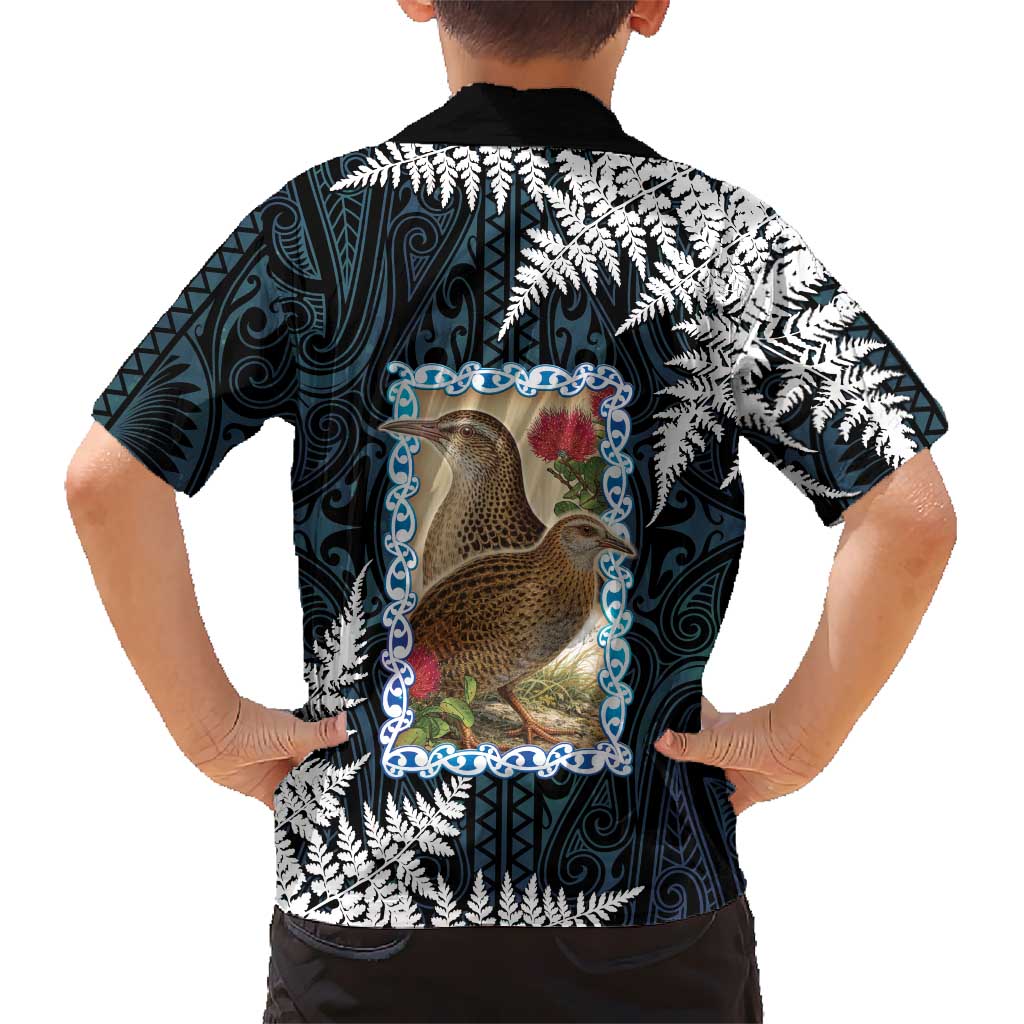 New Zealand Weka Family Matching Mermaid Dress and Hawaiian Shirt Maori Hen Koru Pattern