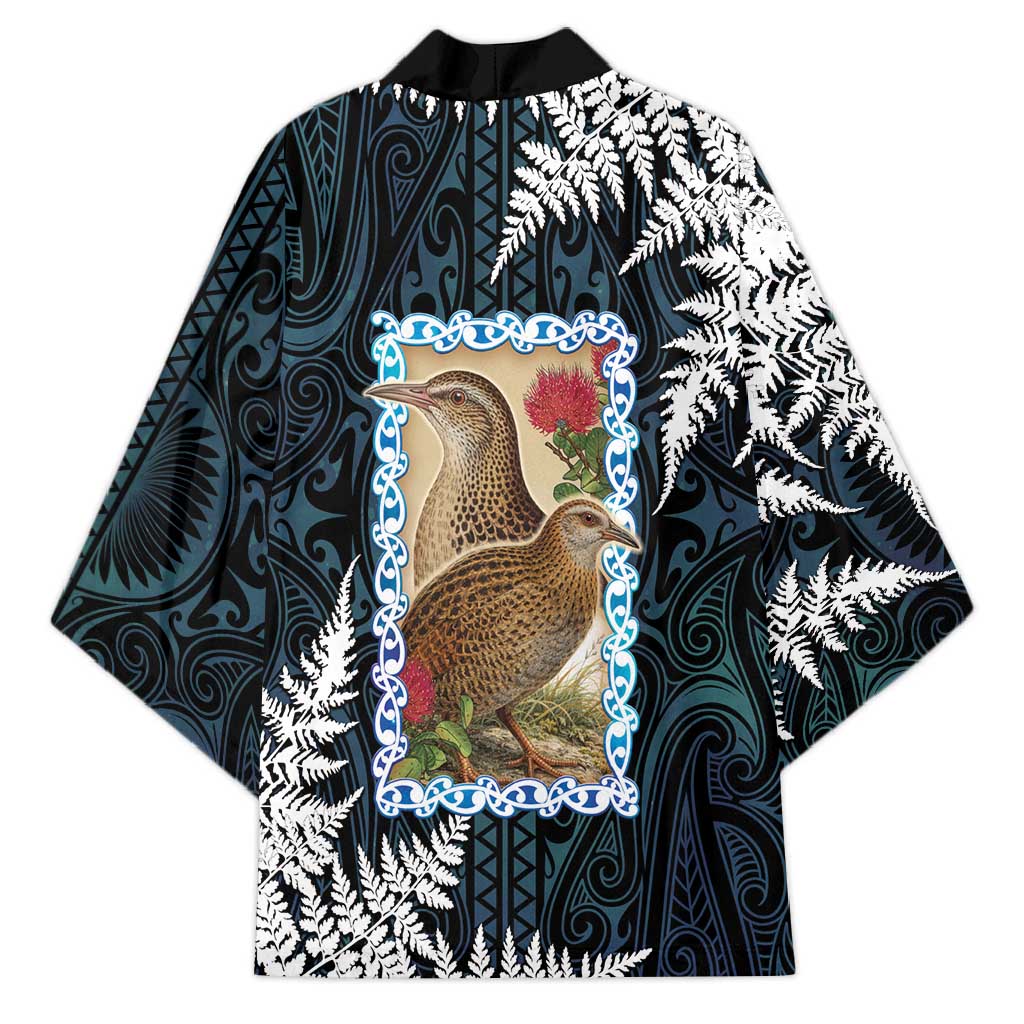 New Zealand Weka Kimono Maori Hen Koru Pattern LT05 - Polynesian Pride