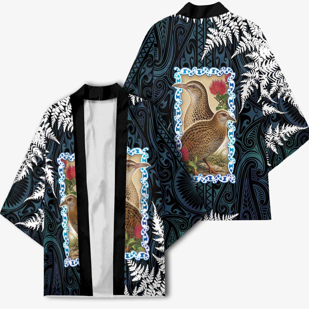 New Zealand Weka Kimono Maori Hen Koru Pattern LT05 - Polynesian Pride