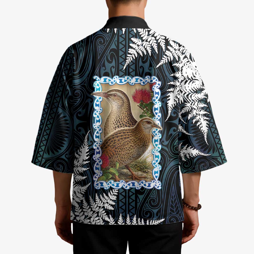 New Zealand Weka Kimono Maori Hen Koru Pattern LT05 - Polynesian Pride
