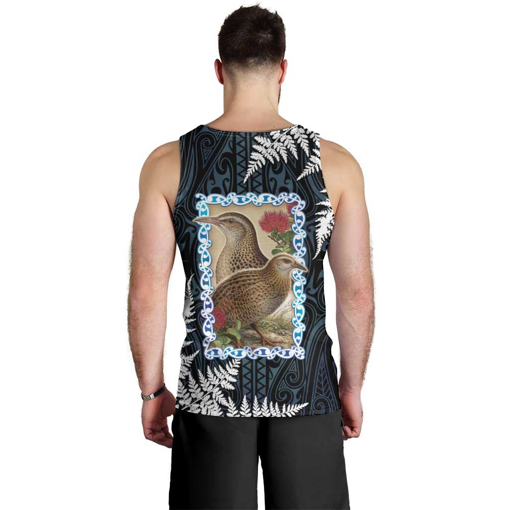 New Zealand Weka Men Tank Top Maori Hen Koru Pattern - Polynesian Pride