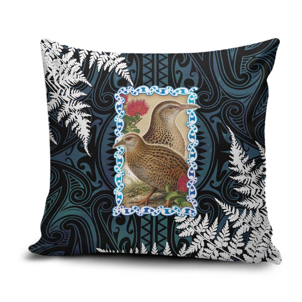 New Zealand Weka Pillow Cover Maori Hen Koru Pattern - Polynesian Pride