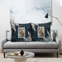 New Zealand Weka Pillow Cover Maori Hen Koru Pattern - Polynesian Pride