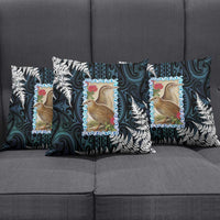 New Zealand Weka Pillow Cover Maori Hen Koru Pattern - Polynesian Pride