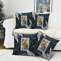 New Zealand Weka Pillow Cover Maori Hen Koru Pattern - Polynesian Pride
