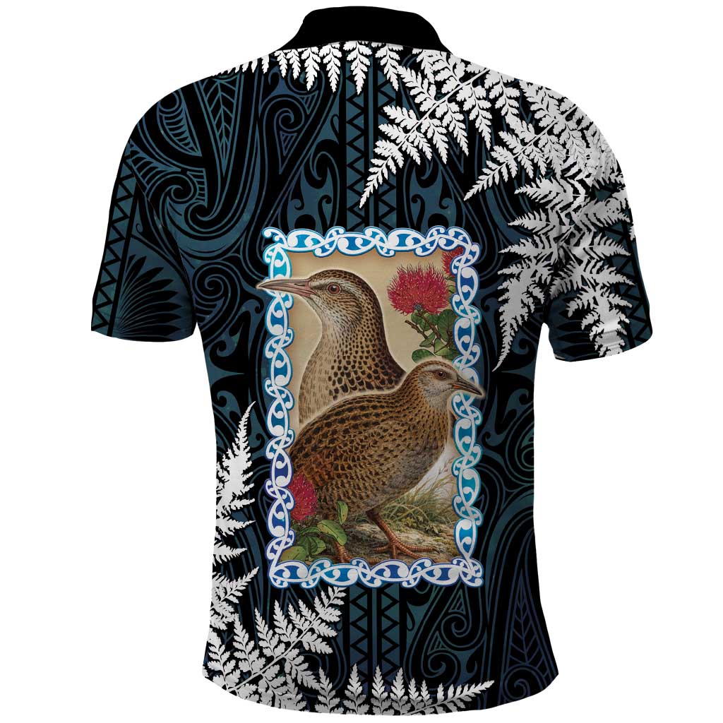 New Zealand Weka Polo Shirt Maori Hen Koru Pattern - Polynesian Pride