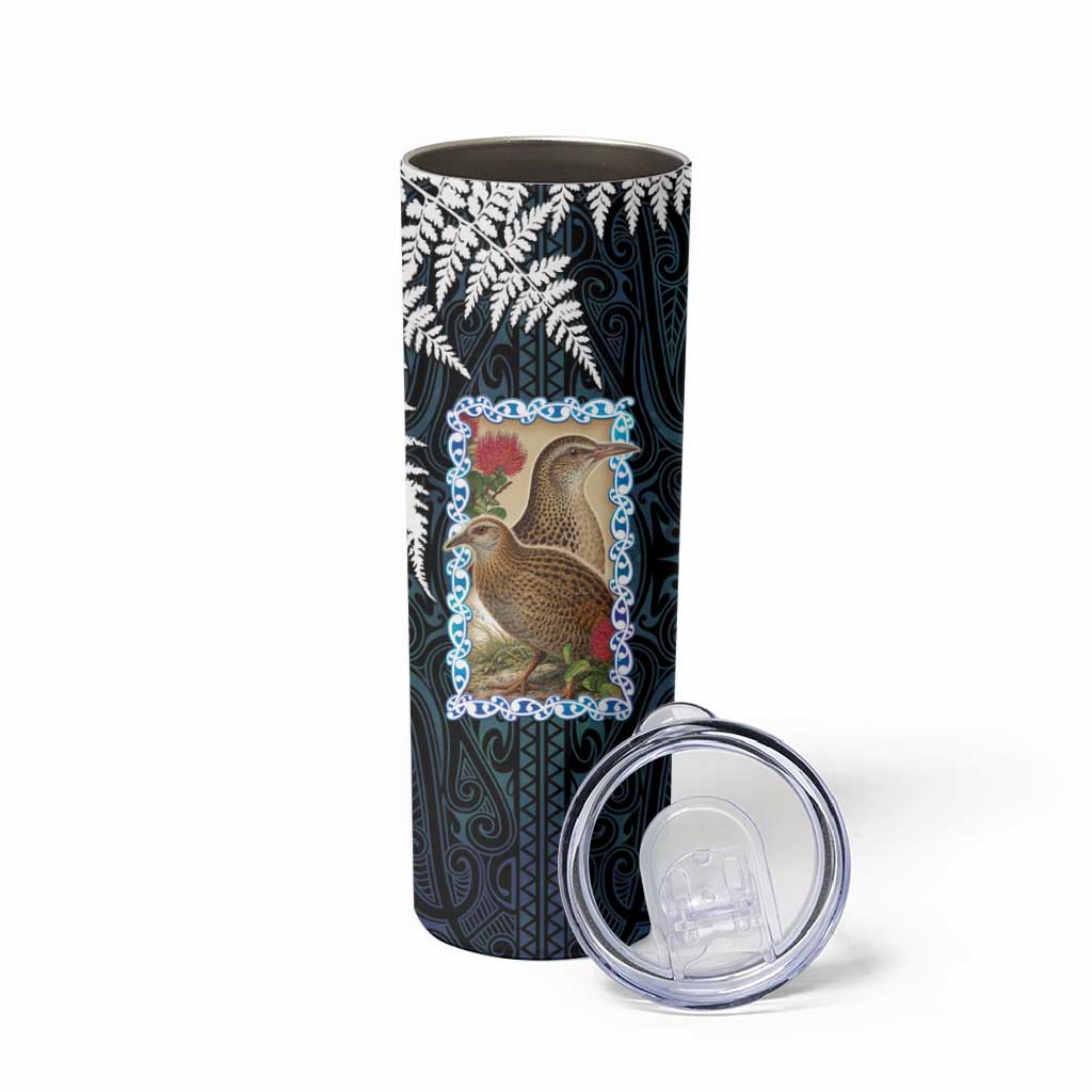 New Zealand Weka Skinny Tumbler Maori Hen Koru Pattern - Polynesian Pride