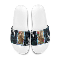 New Zealand Weka Slide Sandals Maori Hen Koru Pattern - Polynesian Pride