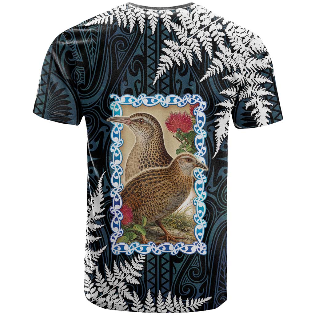 New Zealand Weka T Shirt Maori Hen Koru Pattern - Polynesian Pride