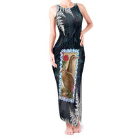 New Zealand Weka Tank Maxi Dress Maori Hen Koru Pattern - Polynesian Pride