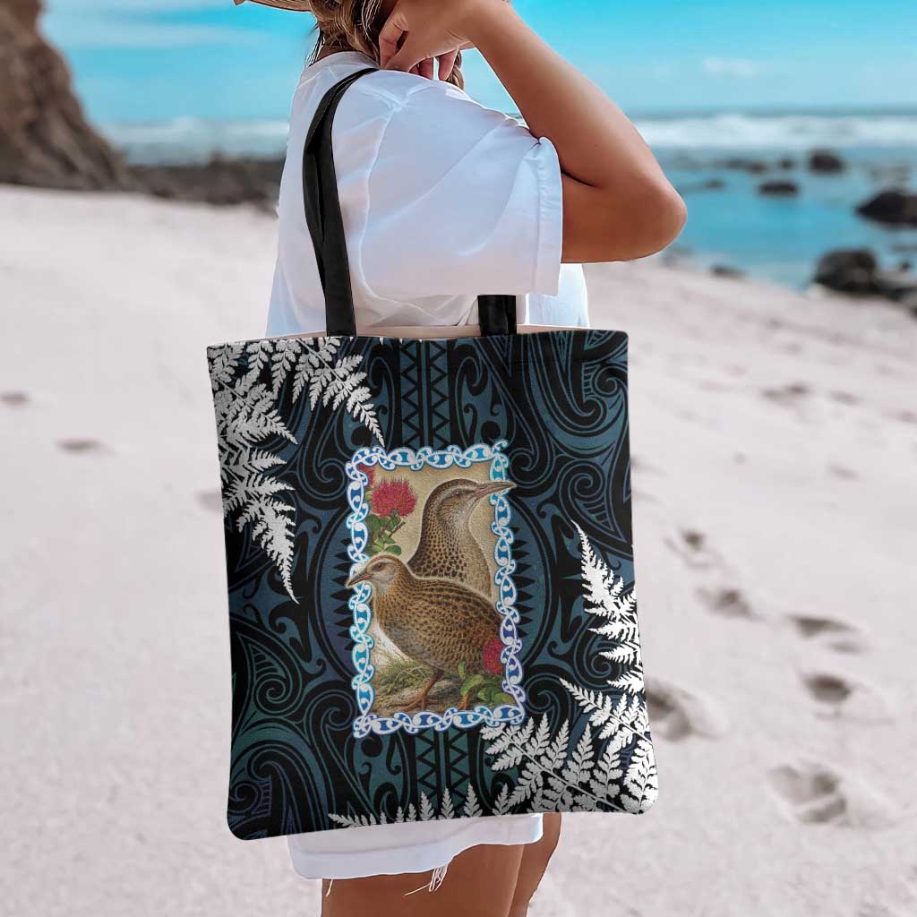 New Zealand Weka Tote Bag Maori Hen Koru Pattern - Polynesian Pride