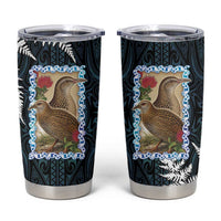 New Zealand Weka Tumbler Cup Maori Hen Koru Pattern LT05 Black - Polynesian Pride