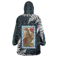 New Zealand Weka Wearable Blanket Hoodie Maori Hen Koru Pattern - Polynesian Pride