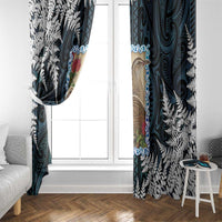 New Zealand Weka Window Curtain Maori Hen Koru Pattern - Polynesian Pride